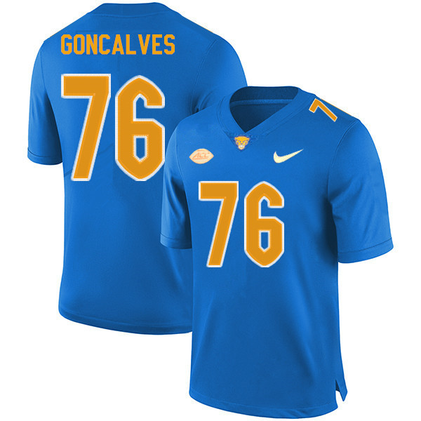 Men #76 Matt Goncalves Pitt Panthers College Football Jerseys Sale-New Royal